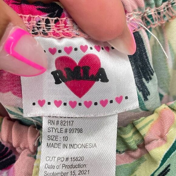 RMLA Girls Pink Tropical Floral Off Shoulder With Straps Maxi Dress Size 10 - Picture 11 of 13